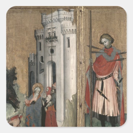 St. Andrew Chasing Demons uit de stad Vierkante Sticker (Voorkant)