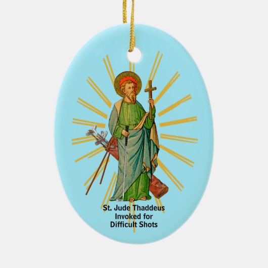 St. Andrew de apostel / St. Jude Thaddeus Golfer Keramisch Ornament (Achterkant)