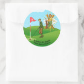 St. Andrew en Dapper Male Golfer Ronde Sticker (Tas)