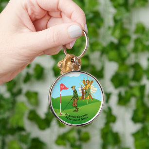 St. Andrew en Dapper Male Golfer Sleutelhanger
