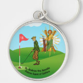 St. Andrew en Dapper Male Golfer Sleutelhanger (Voorkant)