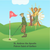 St. Andrew en Dapper Male Golfer Sticker (Voorkant)