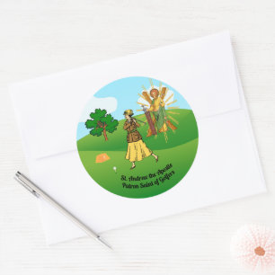 St. Andrew en de verfijnde golfster Ronde Sticker