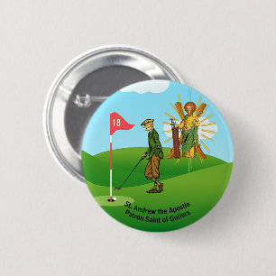 St. Andrew en elegante mannelijke golfer Ronde Button 5,7 Cm