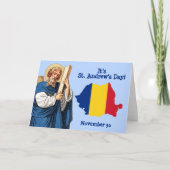 St. Andrew en Flag-Kaart van Roemenië Feast Day Ca Kaart (Voorkant)