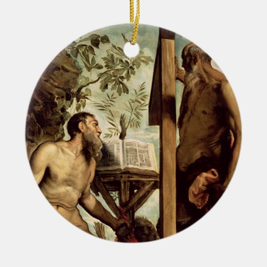 St. Andrew en St. Jerome Keramisch Ornament (Voorkant)