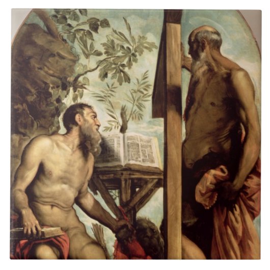St. Andrew en St. Jerome Tegeltje (Voorkant)