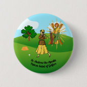 St. Andrew en Upscale Lady Golfer Ronde Button 5,7 Cm (Voorkant)