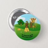 St. Andrew en Upscale Lady Golfer Ronde Button 5,7 Cm (Voorkant /achterkant)