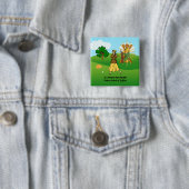 St. Andrew en Upscale Lady Golfer Vierkante Button 5,1 Cm (In situ)