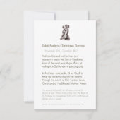 St. Andrew Kerst Novena Religieus Kaart (Achterkant)