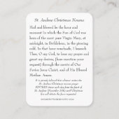 St. Andrew Kerstmis Novena Maagd Maria Jezus Heili Visitekaartje (Achterkant)
