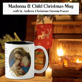 St. Andrew Kerstmis Novena Maagd Mary Jesus Tweekleurige Koffiemok