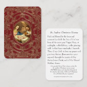 St. Andrew Kerstmis Novena Maagd Mary Jesus Visitekaartje (Voorkant / Achterkant)