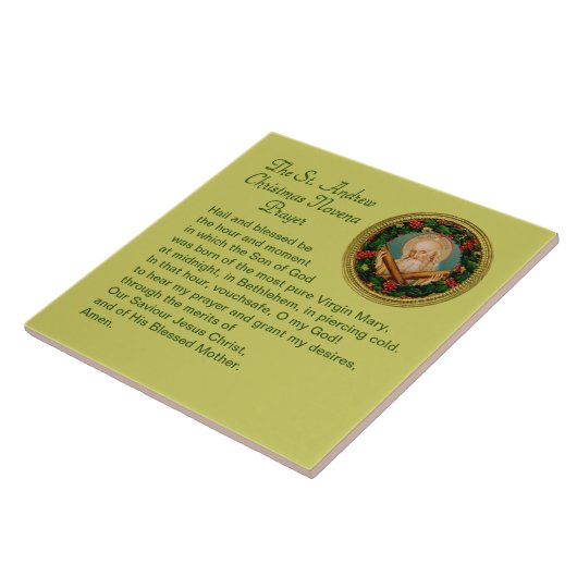 St. Andrew Kerstmis Novena Prayer Ceramic Tile Tegeltje (Zijkant)