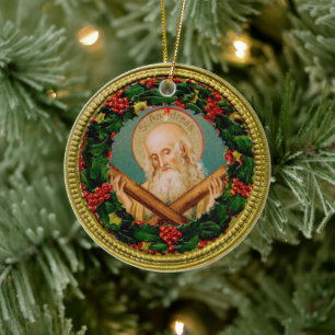St. Andrew Kerstmis Novena Prayer Keramisch Ornament