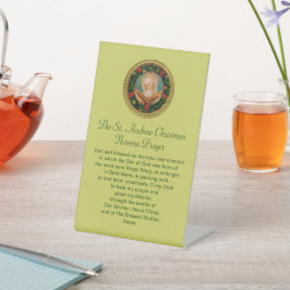 St. Andrew Kerstmis Novena Prayer Reclamebord Met Voetstuk