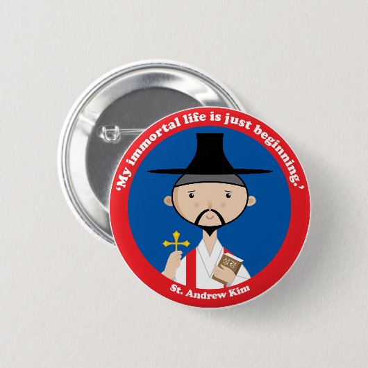 St. Andrew Kim Ronde Button 5,7 Cm (Voorkant /achterkant)
