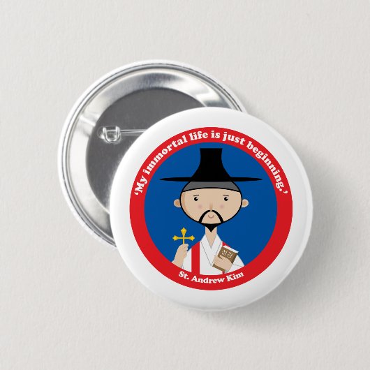 St. Andrew Kim Ronde Button 5,7 Cm (Voorkant /achterkant)