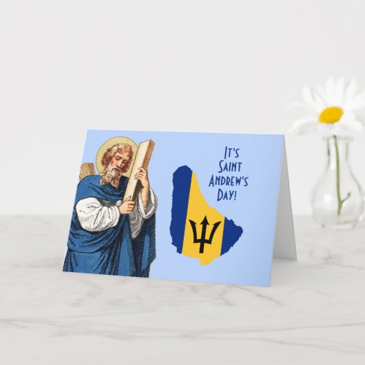 St. Andrew met vlag-Kaart van Barbados Feast Day Kaart (Kleine Plant)