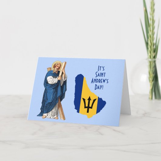 St. Andrew met vlag-Kaart van Barbados Feast Day Kaart (Voorkant)