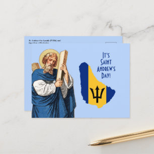 St. Andrew met Vlagkaart van Barbados Feestdag Pos Briefkaart