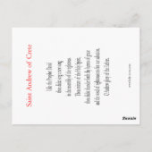 St. Andrew of Krete Briefkaart (Achterkant)