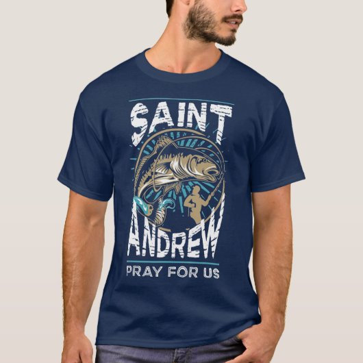 St Andrew Patron Saint of Fisherman Vist T-shirt (Voorkant)
