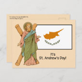 St. Andrew (RLS 01) met vlag van Cyprus Feestdag Briefkaart (Voorkant / Achterkant)