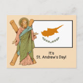 St. Andrew (RLS 01) met vlag van Cyprus Feestdag Briefkaart (Voorkant)