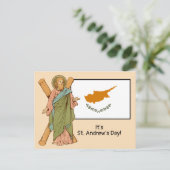 St. Andrew (RLS 01) met vlag van Cyprus Feestdag Briefkaart (Staand voorkant)