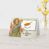 St. Andrew (RLS 01) met vlag van Cyprus Feestdag Kaart (Gele Bloem)