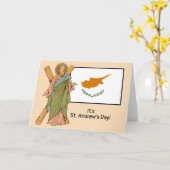 St. Andrew (RLS 01) met vlag van Cyprus Feestdag Kaart (Gele Bloem)
