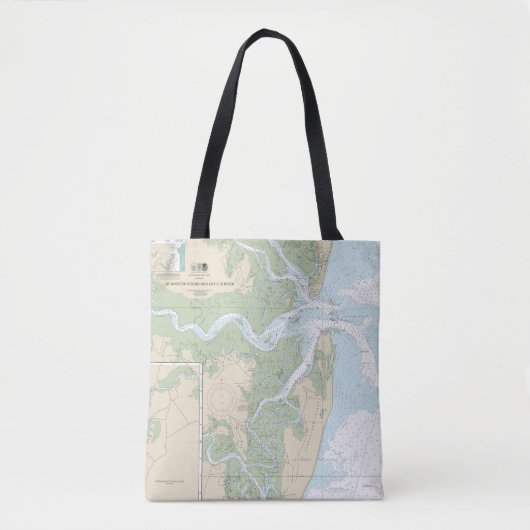 St Andrew Sound en Satilla River Nautische kaart Tote Bag (Voorkant)