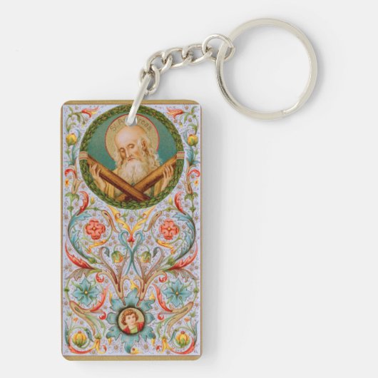 St. Andrew the Apostle (JMAS 02) Rechthoekig Sleutelhanger (achterkant)