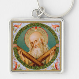 St. Andrew the Apostle (JMAS 02) Square Metal Sleutelhanger