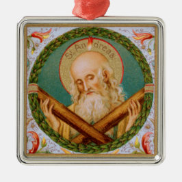 St. Andrew the Apostle (JMAS 02) Square Metalen Ornament