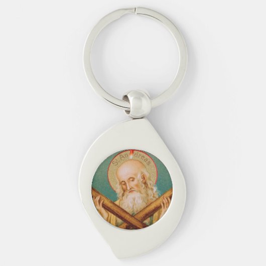St. Andrew the Apostle (JMAS 02) Swirl Metal Sleutelhanger (Voorkant)