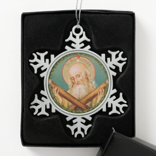 St. Andrew the Apostle (JMAS 02) Tin Sneeuwvlok Ornament (Kistje)