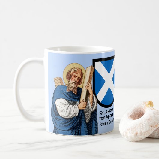St. Andrew the Apostle (P 006) en Zijne SchildMok Koffiemok (Met donut)