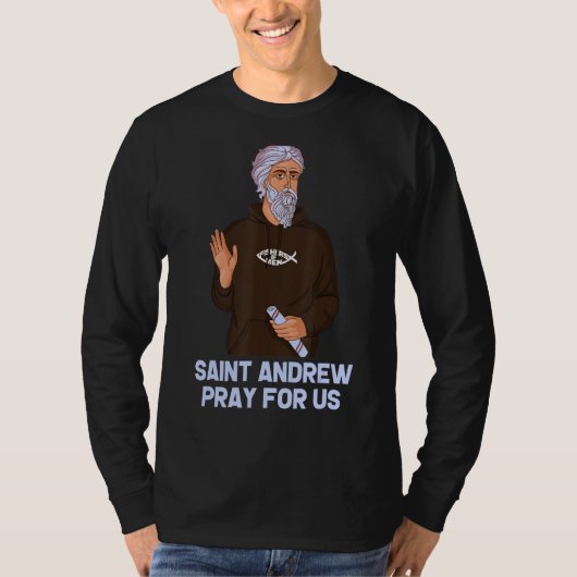 St Andrew Vist Patron Saint of Fisherman T-shirt (Voorkant)