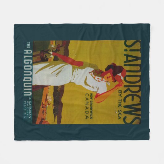 St. Andrews Algonquin PosterEurope Fleece Deken (Voorkant (Horizontaal))