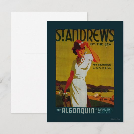 St. Andrews Algonquin Vintage PosterEurope Briefkaart (Voorkant / Achterkant)