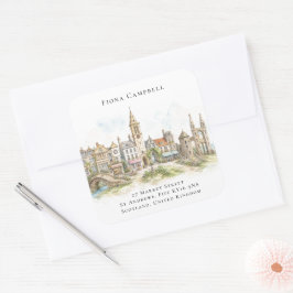 St Andrews Aquarel Retouradres Label