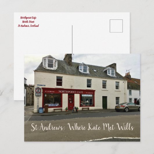 St Andrews Cafe Waar Kate met Wills Prince ontmoet Briefkaart (Voorkant / Achterkant)
