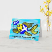 St. Andrew's Day WENSKAART Grappige cartoon Kaart (Gele Bloem)