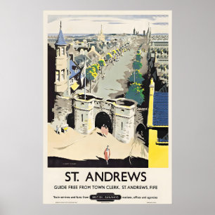 St Andrews Fife Schotland Groot-Brittannië Vintage Poster