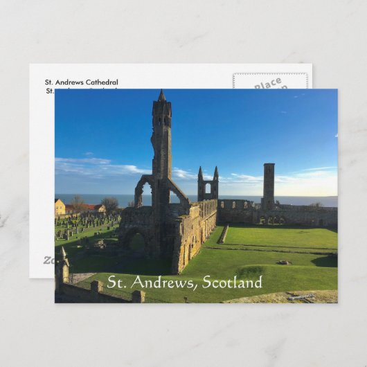 St. Andrews, Schotland, Cathedral Ruins in Sun Briefkaart (Voorkant / Achterkant)