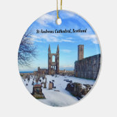 St Andrews Scotland Cathedral Ruins in Snow Keramisch Ornament (Links)
