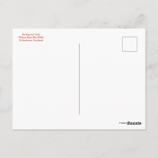 St Andrews Scotland "Meet Your Prince Cafe Window" Briefkaart (Achterkant)